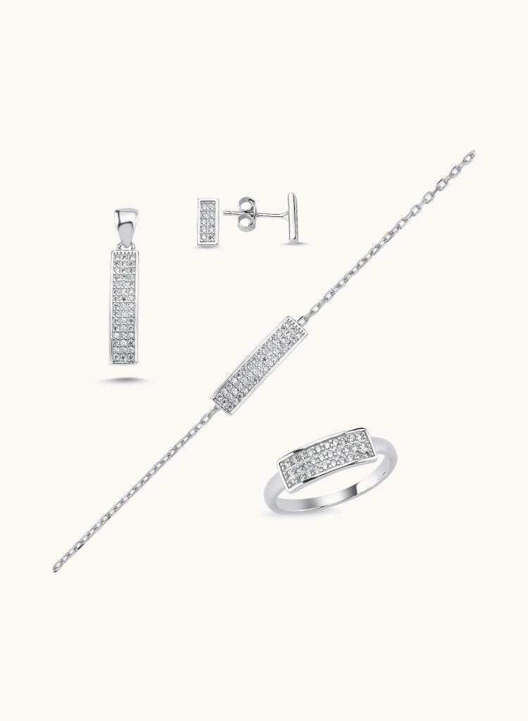 Conjunto rectangular con circonita cubica S101914